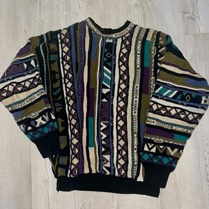 TOSANI COOGI Men's Vibrant Striped Crewneck Sweater